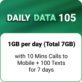 1 GB per day for 7 days